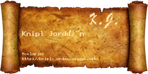 Knipl Jordán névjegykártya